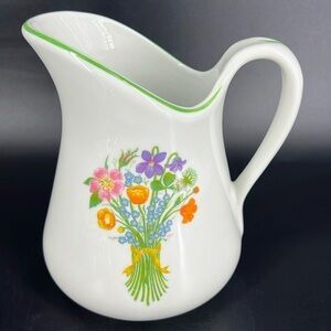 Pillivuyt France Betty St. John Floral Ceramic Pitcher